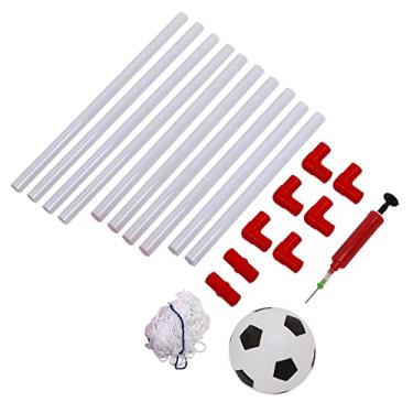 Imagem de Mini gol de futebol para crianças, rede de futebol, poste com bomba de bola para equipamento de treinamento de jardim, jogos esportivos de futebol, brinquedos internos e externos (120cm)