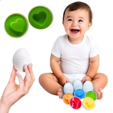 Imagem de Jogos pedagógicos infantil educativo Encaixe Ovos formas geométricas brinquedo recreativo didático criança 3 anos jogo de tabuleiro infantis para creche escola presente menino menina dia das crianças