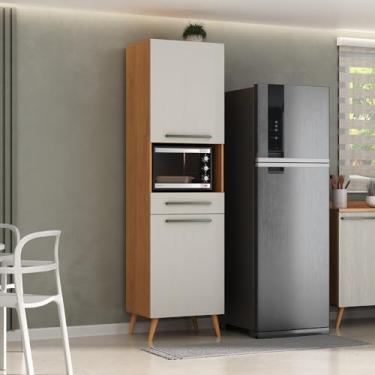 Imagem de Paneleiro para Microondas 2 Portas 1 Gaveta 2 Prateleiras Favorita Cinamomo/Areia