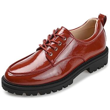 Imagem de Journee Zina Tru confortável espuma amêndoa bico Oxford com cadarço, Tijolo, 38