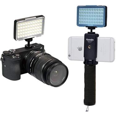 Imagem de Commlite CM-L50 Luz de vídeo LED para câmera, 50 LED 5700-6000K Mini painel de luz regulável para smartphones e câmeras, adequado para Canon, Sony, Nikon, iPhone, Samsung, Huawei e mais