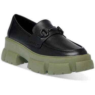 Imagem de Steve Madden Mocassim feminino Trifecta, Preto/verde-oliva, 35