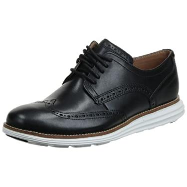 Imagem de Cole Haan Sapato Oxford masculino original Grand Shortwing, Couro preto/branco, 7