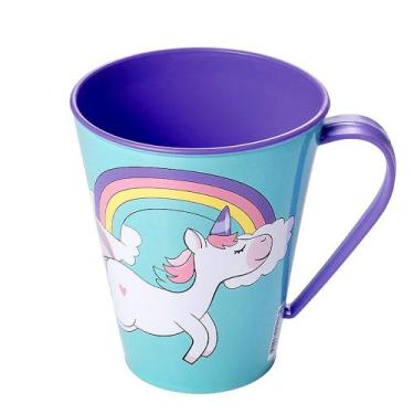 Imagem de Caneca de Unicórnio com Alça de 360ml Plasútil - 1 Unidade