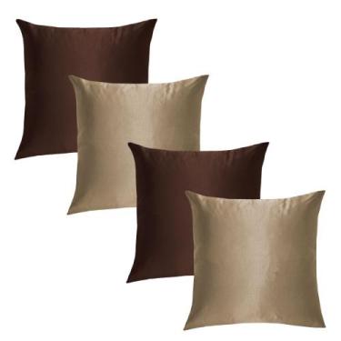 Imagem de Kit Capa de Almofada Solaris  04 Peças Tecido Grosso 45cm x 45cm - Pau