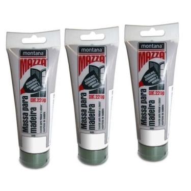 Imagem de Kit 3 Montana Massa P/ Calafetar Madeira 220g Cor Branco