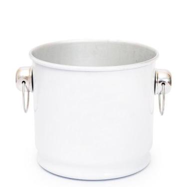 Imagem de Balde De Gelo E Cerveja Térmico Em Alumínio 12L Branco - Retrofenna De