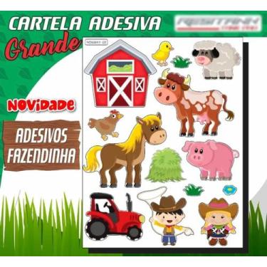 Imagem de Adesivo Fazendinha - Cartela - Etiquetas Auto Colantes Big - Resitank