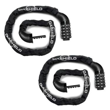 Imagem de DaShield Cadeado de corrente de bicicleta, combinação reinicializável de 5 dígitos, corrente de bloqueio anti-roubo resistente de 98 cm para bicicleta, motocicleta, scooter, portão, cerca (preto-2