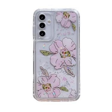 Imagem de wifantien Capa transparente floral 3 em 1 para Samsung Galaxy A35 5G, 3 camadas slim fit flores coloridas padrão 3D bonito feminino estética tendência à prova de choque capa feminina de corpo inteiro