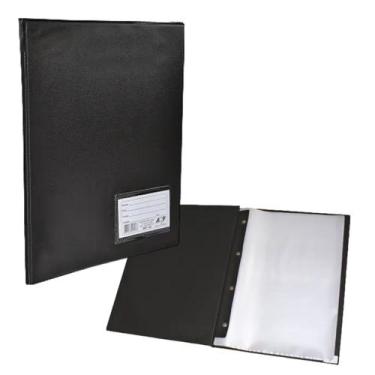 Imagem de Pasta Catálogo c/ Visor Preta c/ 50 Envelopes Plásticos Finos - ACP