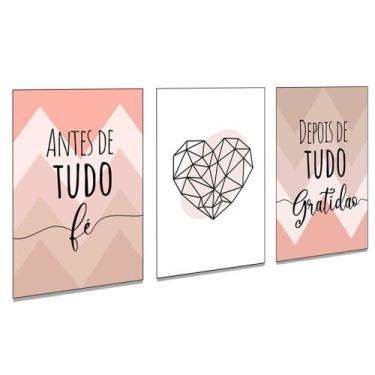 Imagem de Quadros Decorativos Fé e Gratidão Sala Escritório Quarto Moderno Casal