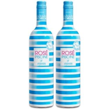 Imagem de Kit Vinho Rosé Piscine Francês Stripes 750ml 2 Unidades