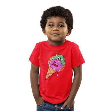 Imagem de Camiseta Infantil Menino Menina Sorvete Zumbi Casquinha Kids - Hipster