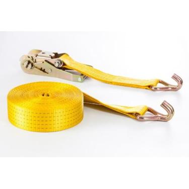 Imagem de Kit Catraca Fivela e Cinta 50mm Amarela AT584C Ganchos Universal com C