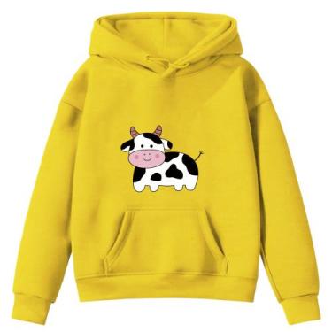 Imagem de Moletom Infantil Vaquinha Desenho Infância Bolso Canguru com Capuz - E