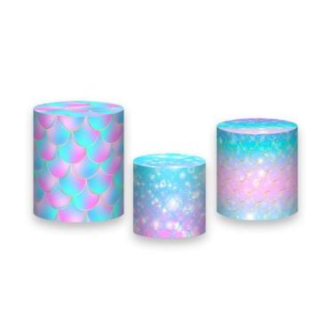 Imagem de Trio De Capa Cilindro - Escamas de Sereia Lilás Menina 009 - Via Cores