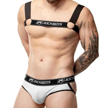 Imagem de Cueca Jockstrap + Harness Masculino Jock Boys, Branco, G