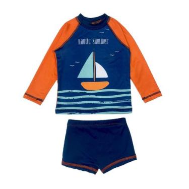 Imagem de Conjunto Menino Blusa Sunga Juvenil Praia Natação Piscina - Fofotinhos