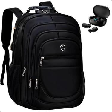Imagem de Kit Mochila Grande Executiva Espaço Notebook + Fone de Ouvido Bluetoot