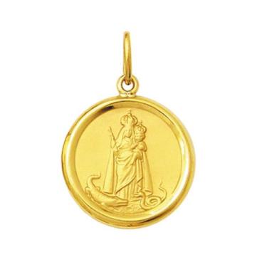 Imagem de Pingente Redondo Medio 2,6cm Ouro Maciço 18k FDMR2-K430 (22 Santos) - 