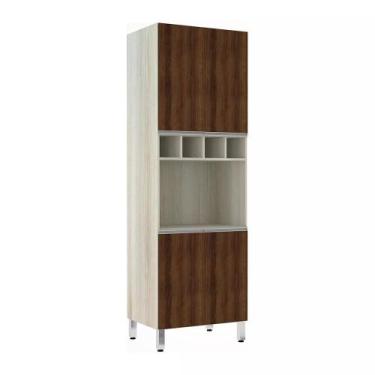 Imagem de Paneleiro Luciane 70cm Nicho Microondas 4 Portas e 1 Nicho Lis, Legno 