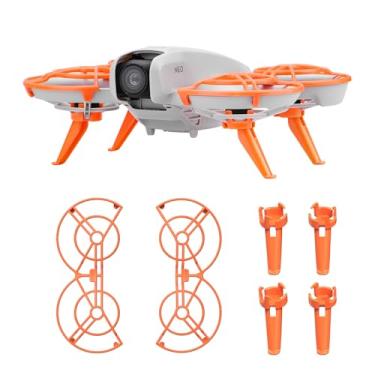 Imagem de Protetor de hélice + extensões de trem de pouso para DJI Neo, conjunto de proteção de drone, adereços leves, altura do para-choque, perna estendida para acessórios DJI Neo (laranja)