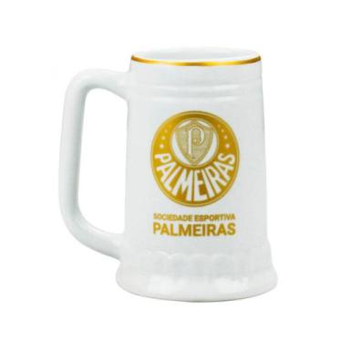 Imagem de Caneca Branca Porcelana 500ml Palmeiras - mileno
