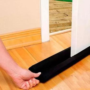 Imagem de Veda Porta Tecido 80 cm Protetor Insetos Poeira - Nena Enxovais, Preto