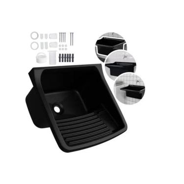 Imagem de Tanque De Plastico Para Lavar Roupa 34 Litros Preto - Astra