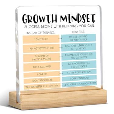 Imagem de Encourage Desktop Decor Growth Mindset Decorações Terapia de Saúde Mental Placa de Acrílico Afirmações Positivas para Sala de Consulta Escritório Quarto Oficina Estúdio Sala de Estar