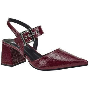 Imagem de Scarpin Feminino Bico Fino Salto Bloco Confortável com Fivela Sapato Social 18400 (Marsala, BR, Adulto, Numérico, 39)