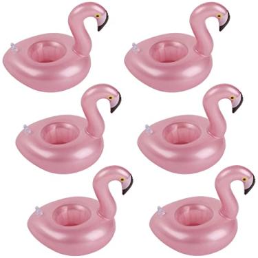 Imagem de Kleeblatt Boias para bebidas na piscina, suportes infláveis de flamingo para copos flutuantes para festa na piscina