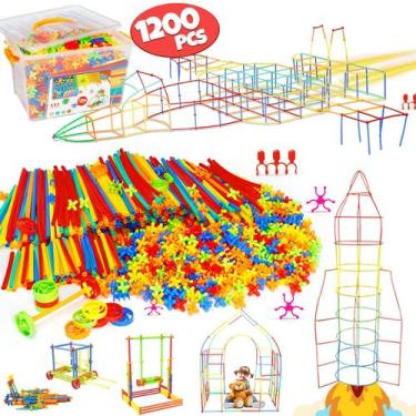 Imagem de Brinquedos de construção Straw Gigibro 1200 unidades de brinquedos de 
