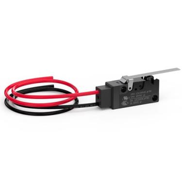 Imagem de DIYhz Alavanca reta de dobradiça longa, à prova d'água, botão momentâneo, micro interruptor de limite com linha NC (normalmente fechada), mini interruptores de ação de pressão, 2 pinos, 1 peça para