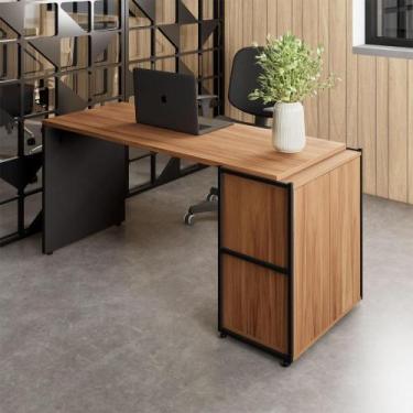Imagem de Mesa Escrivaninha 150cm x 60cm e Armário 2 Portas F5 Office - F5 Offic