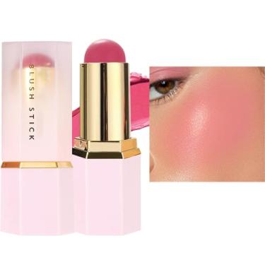 Imagem de Blush Em Bastão Creme | Blush Pêssego Hidratante à Prova D’água - Iluminador Facial Natural de Longa Duração para Pele Seca, ou Mista em Maçãs do Rosto, da Sobrancelha e Lábios