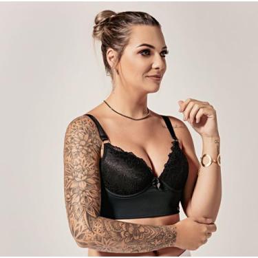 Imagem de Sutiã modelador alta sustentação 4 barbatanas - Moça Bonita, G, Preto