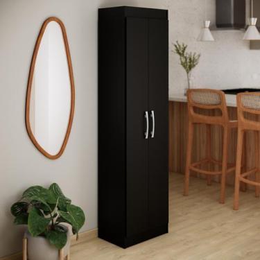Imagem de Armario Cozinha 2 Portas 4 Prateleiras Compact - Preto - Direto Sim, P