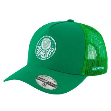 Imagem de Boné Supercap Palmeiras Tela Escudo Frontal Central Licenciado Verde Médio-Masculino