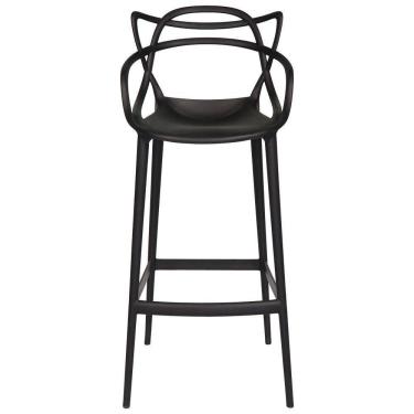 Imagem de Kit 6 Banquetas Allegra Alta Master Preta Polipropileno