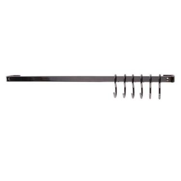 Imagem de Suporte Barra Piatina 45cm 6 Ganchos Porta Utensílios Ônix - FUTURE