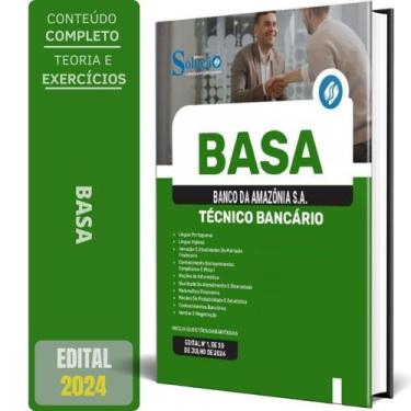 Imagem de Apostila Basa 2024 - Técnico Bancário - Editora Solucao