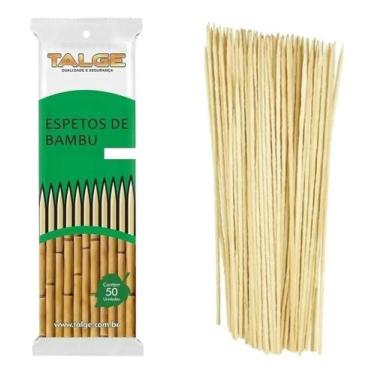 Imagem de 50 Palitos De Bambu Espeto Para Churrasco 25Cm - Talge