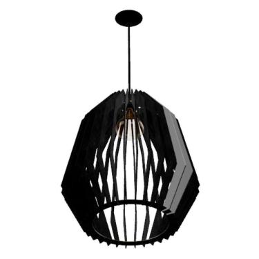 Imagem de Luminária Teto Tipo Pendente Amazonas Mdf Completa - Preta