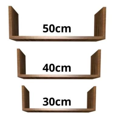 Imagem de Kit 3 Nichos Plateleira de Parede em Madeira MDP - VALHALLA ATACADISTA