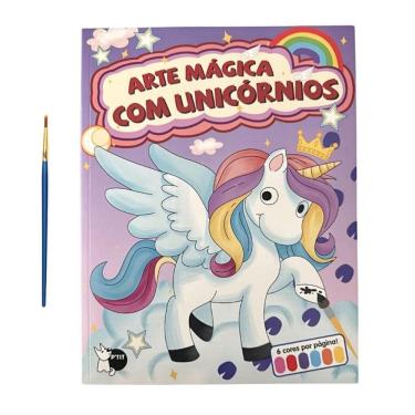 Imagem de Arte Mágica com Unicórnios - Cada folha tem sua própria paleta de cores: só molhar o pincel e pintar!