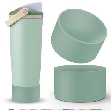 Imagem de 2 peças de bota de silicone para Owala 1,134 g e 850 g FreeSip Sway Tumblers, capa protetora inferior antiderrapante acessórios para garrafas de água FreeSip Sway, lavável na lava-louças e livre de