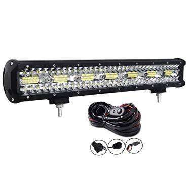 Imagem de Willpower Barra De Luz Led 23" 480W, Combinação Holofotes, Fileira Tripla, Luzes Off-Road, Pods, Cubos, Pedras + Kit Chicote Elétrico Para 4X4, Carro, Quadriciclo, Utv, Suv, Caminhão, Trator, Reboqu