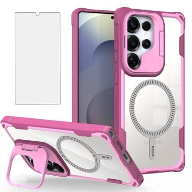 Imagem de Asuwish Capa de celular para Samsung Galaxy S24 Ultra 5G com protetor de tela, suporte para câmera, capa protetora magnética híbrida fina, acessórios para celular S24Ultra 24S S 24 24Ultra feminino